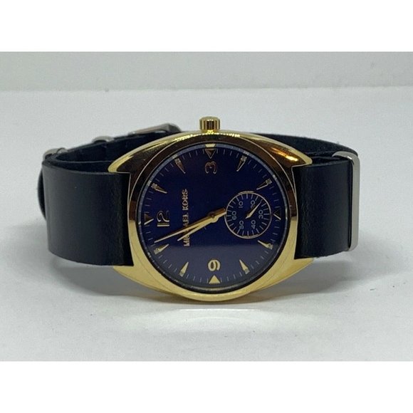 Michael Kors MK3345 Unisex Black Leather Analog Bl main image 10